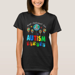 Earth Autism Accept Understand Love Autism Awarene T-Shirt
