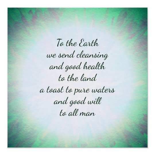 Earth blessing poster Zazzle.co.uk