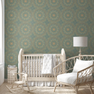 Earth Bloom Mandala – Textured Geometric Art Wallpaper