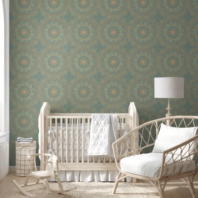 Earth Bloom Mandala – Textured Geometric Art Wallpaper (Kids)