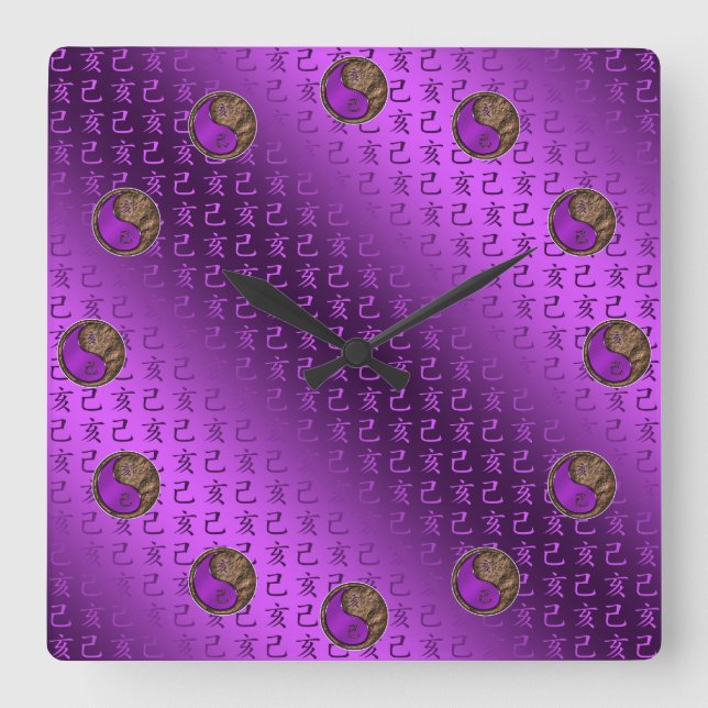 Earth Boar Square Wall Clock (Front)