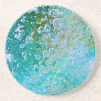 Earth Bubble - Blue Green Abstract Coaster