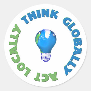 earth bulb classic round sticker