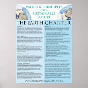Earth Charter Poster - 22x31 Semi-Gloss
