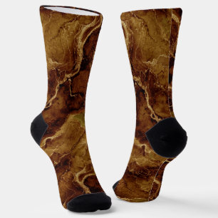 Earth Color Marble Pattern with Intricate Veins  Socks