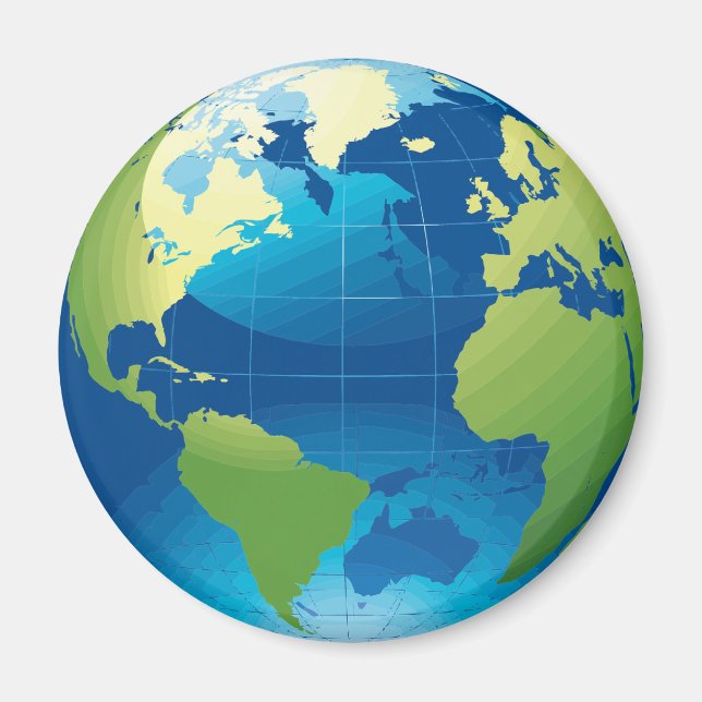 Earth continent globe magnet (Front)