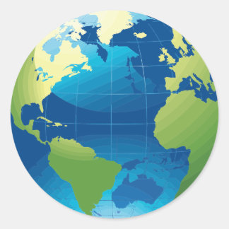 Earth continent globe stickers