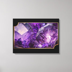 Earth Crystals Gemstones Amethyst  Canvas Print