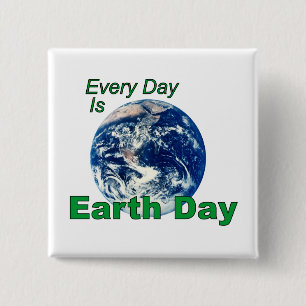 Earth Day 15 Cm Square Badge