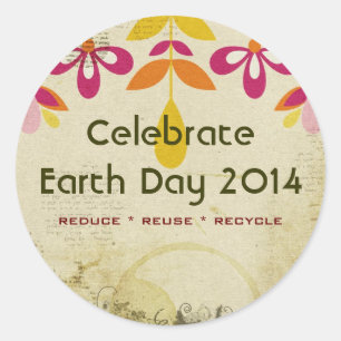 Earth Day 2014 Floral Abstract Stickers