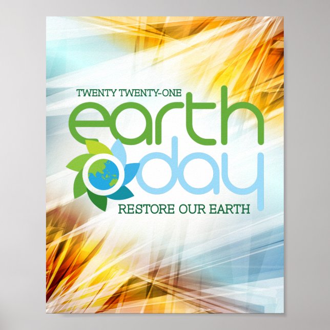 Earth Day 2021 - Restore Our Earth Button Poster (Front)