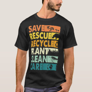 Earth Day 2023 Save Bees Rescue Animals Recycled P T-Shirt