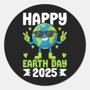 Earth Day 2025 Happy Earth Day Save The Planet Cut Classic Round Sticker