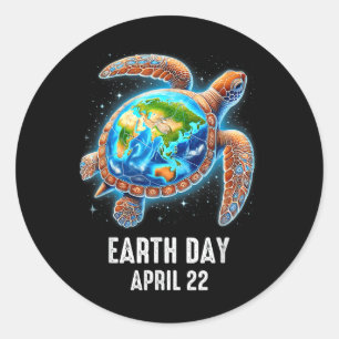Earth Day 2025 Love Earth Sea Turtle Shirts Save T Classic Round Sticker