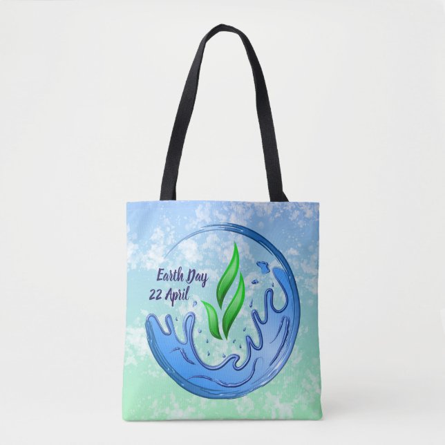 Earth Day 2025 Our Power Our Planet Crest Tote Bag (Front)