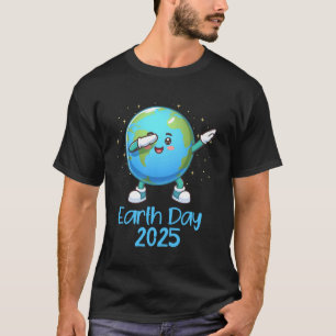 Earth Day 2025 Planet Earth Dabbing Globe Graphic T-Shirt