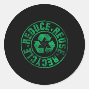 Earth Day 2025 Reduce Reuse Recycle Classic Round Sticker