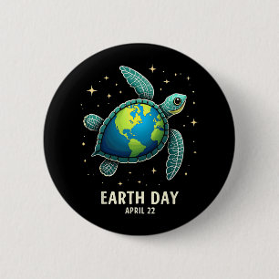 Earth Day 2025 Restore Earth Sea Turtle Art Save T 6 Cm Round Badge