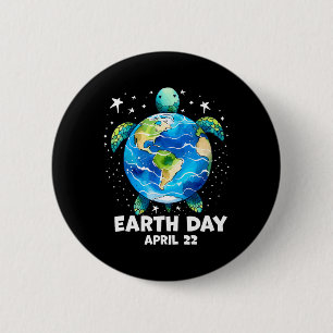 Earth Day 2025 Restore Earth Sea Turtle Art Save T 6 Cm Round Badge