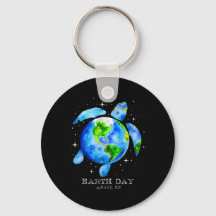 Earth Day 2025 Restore Earth Sea Turtle Art Save T Key Ring
