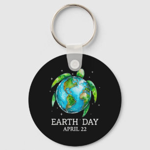 Earth Day 2025 Restore Earth Sea Turtle Art Save T Key Ring