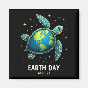 Earth Day 2025 Restore Earth Sea Turtle Art Save T Magnet