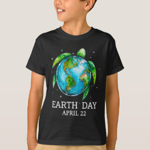 Earth Day 2025 Restore Earth Sea Turtle Art Save T T-Shirt