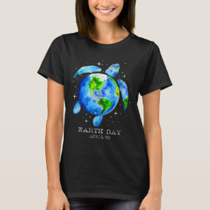 Earth Day 2025 Restore Earth Sea Turtle Art Save T T-Shirt
