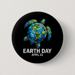 Earth Day 2025 Restore Earth Sea Turtle Save The P 6 Cm Round Badge