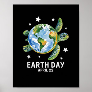 Earth Day 2025 Restore Earth Sea Turtle Save The P Poster