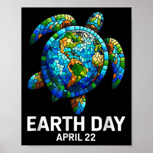 Earth Day 2025 Restore Earth Sea Turtle Save The P Poster