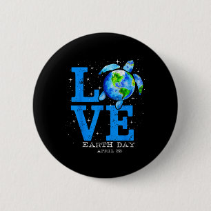 Earth Day 2025 Save Sea Turtle The Planet Restore 6 Cm Round Badge