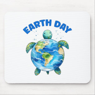 Earth Day 2025 Sea Turtle Art Save The Planet Mouse Mat