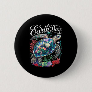 Earth Day 2025 Sea Turtle Restore Earth Save The E 6 Cm Round Badge