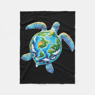 Earth Day 2025 Sea Turtle Save The Planet Women Me Fleece Blanket