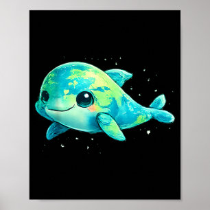 Earth day 2026 dolphin art  poster