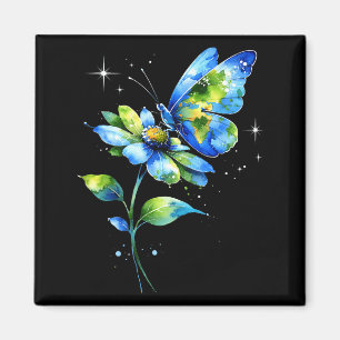 Earth day 2026 floral butterfly womens magnet