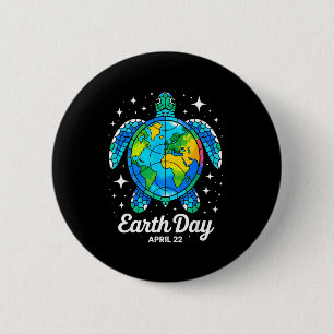 Earth day 2026 restore earth sea earth day turtle 6 cm round badge