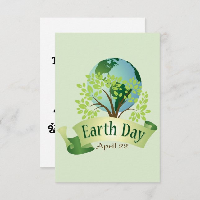 Earth Day 22 April Thank You Card (Front/Back)