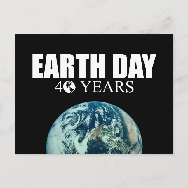 EARTH DAY 40 years Postcard (Front)