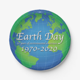 Earth Day 50 Year Anniversary 2020 Paper Plate