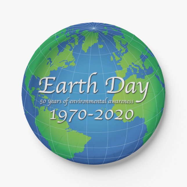 Earth Day 50 Year Anniversary 2020 Paper Plate (Front)