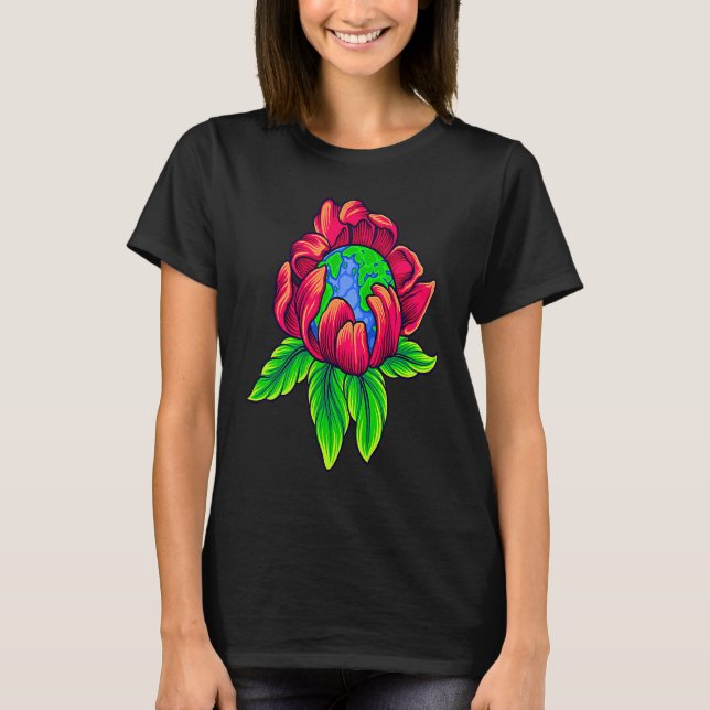 earth day 53rd anniversary happy earth day rose T-Shirt (Front)