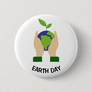 Earth day  6 cm round badge