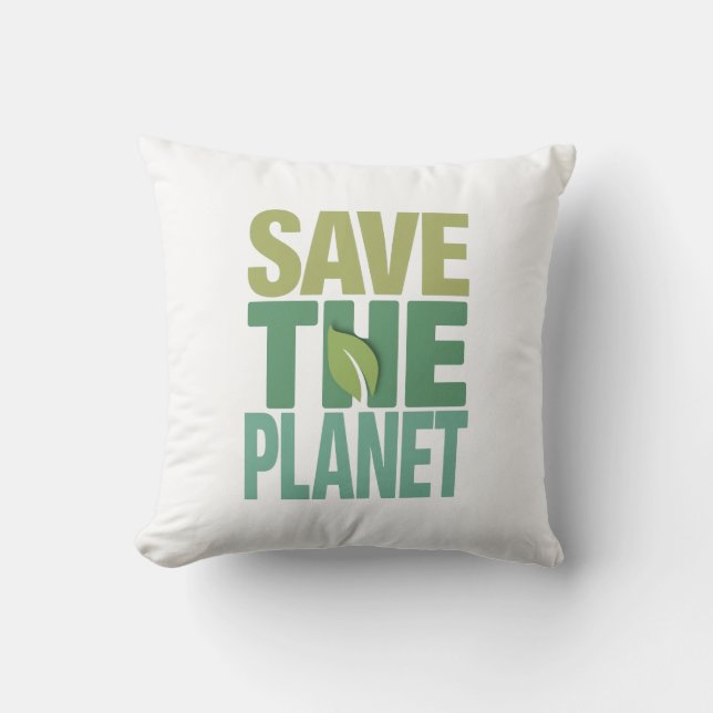 Earth Day Activism and Climate Change Art Cushion (Front)