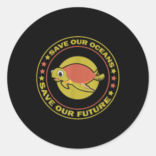 Earth Day Animal Rights Turtle Environmental Prote Classic Round Sticker