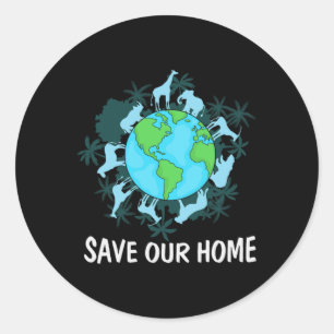 Earth Day Animals Conservation Classic Round Sticker