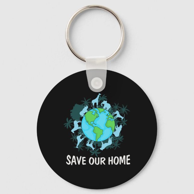 Earth Day Animals Conservation  Key Ring (Front)