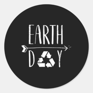 Earth Day Anniversary Cute Vintage Recycling Classic Round Sticker