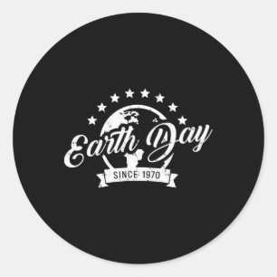 Earth Day Anniversary Vintage Teacher  Classic Round Sticker